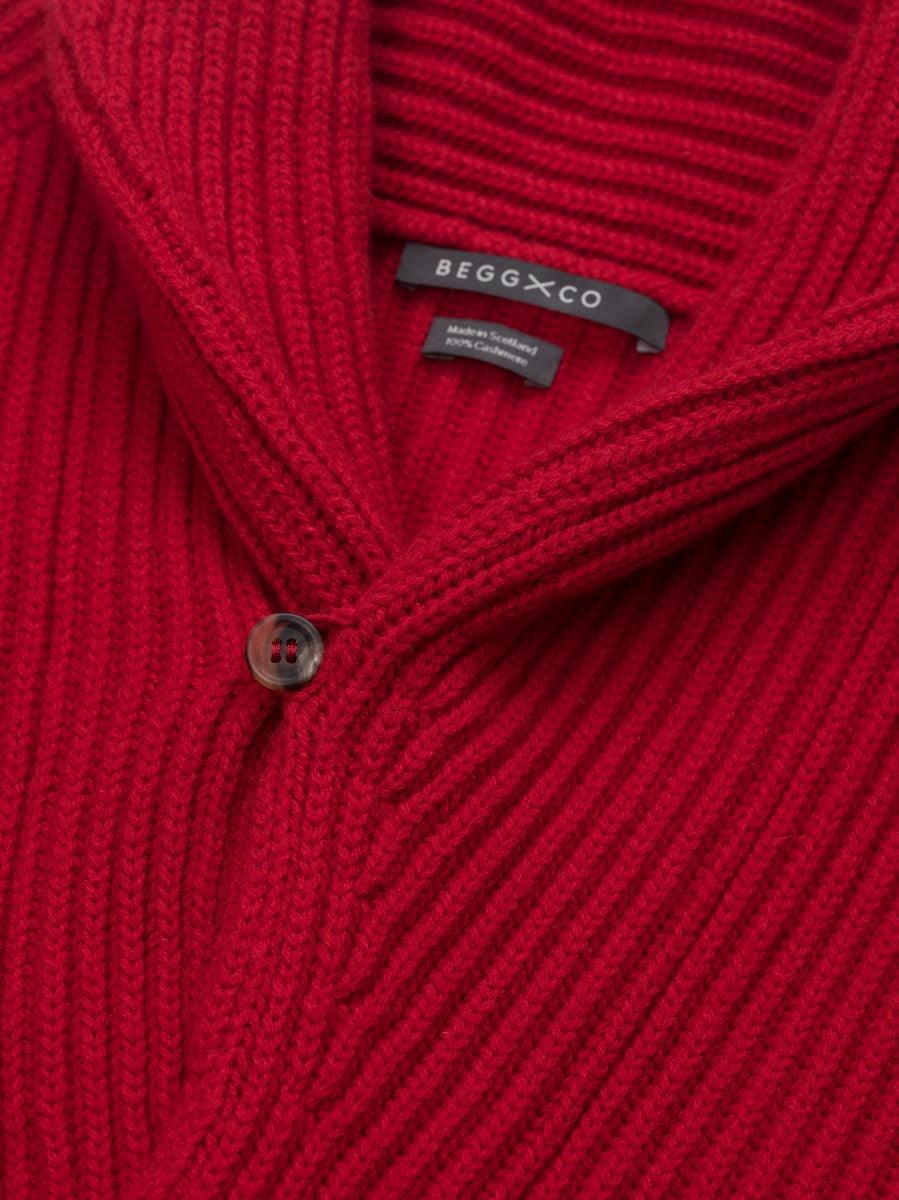 Luxury Cashmere Yacht Cardigan Red | Begg x Co