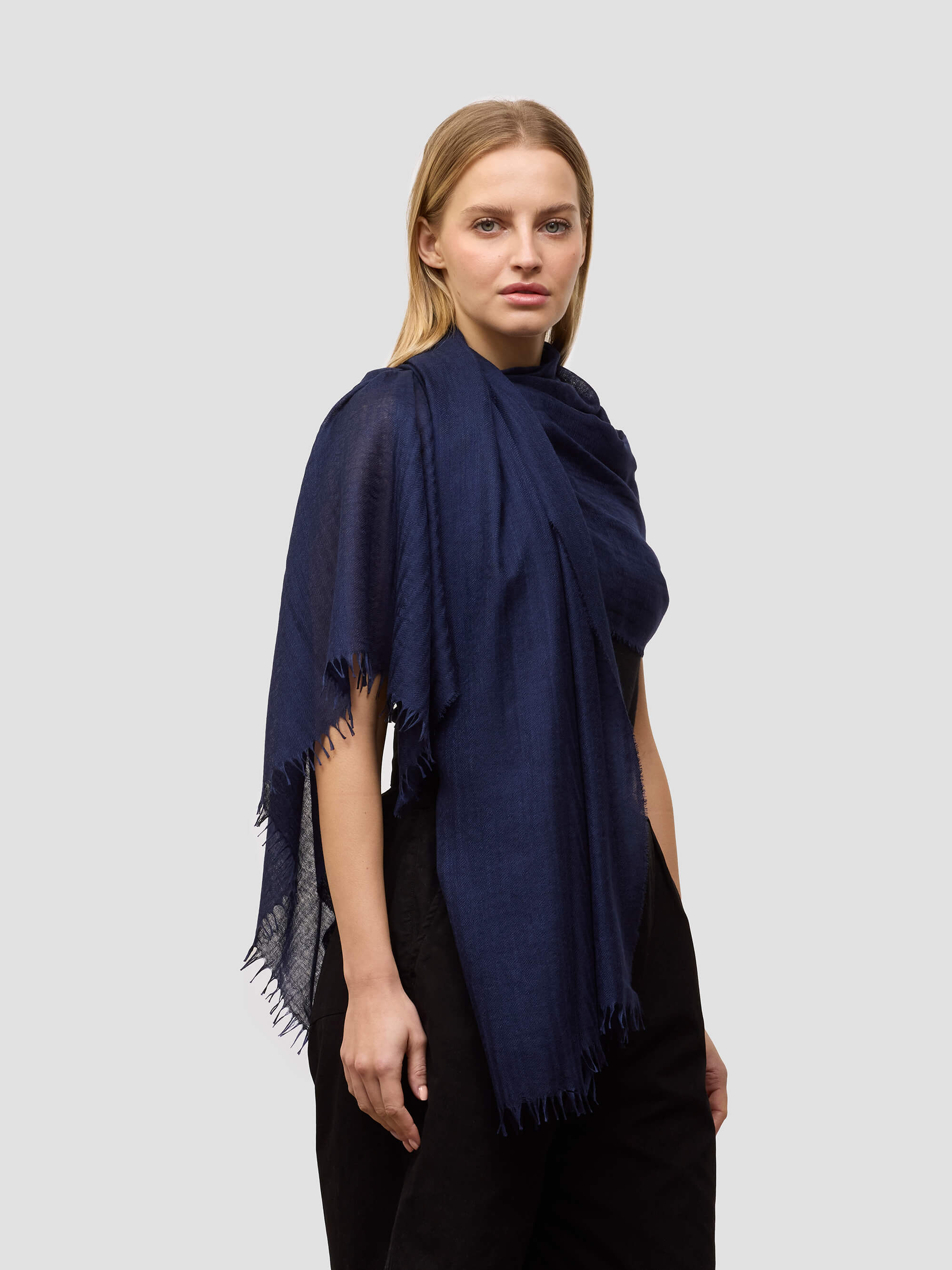 Navy cashmere scarf womens best sale