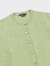 light green cashmere cardigan neck and buttons