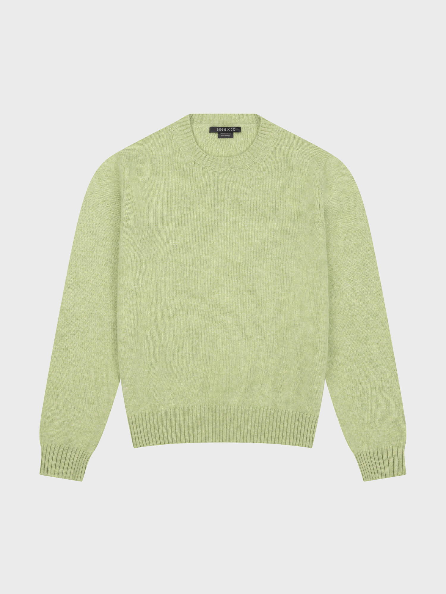 light green cashmere crewneck sweater