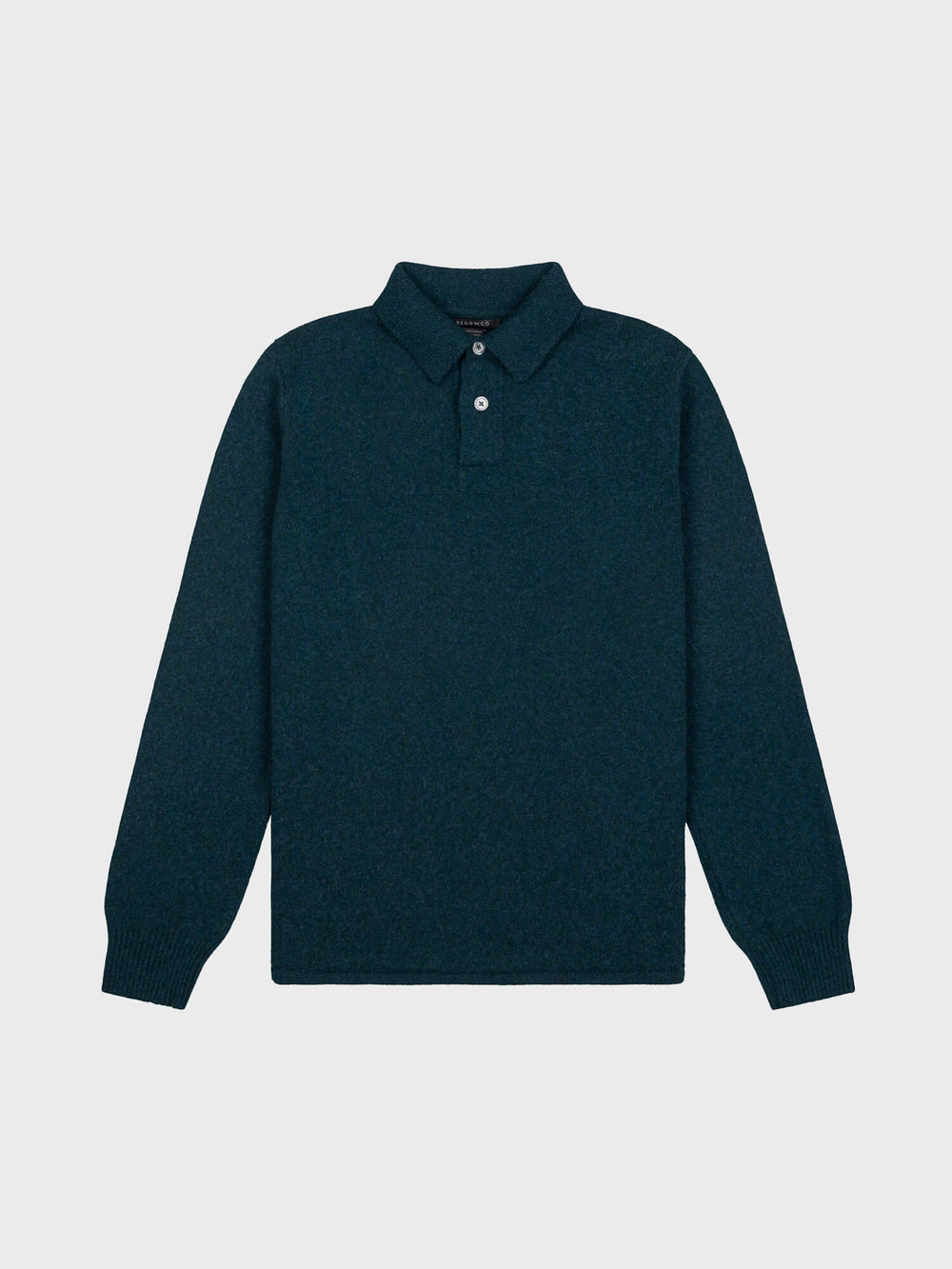 knitted dark green cashmere poloshirt