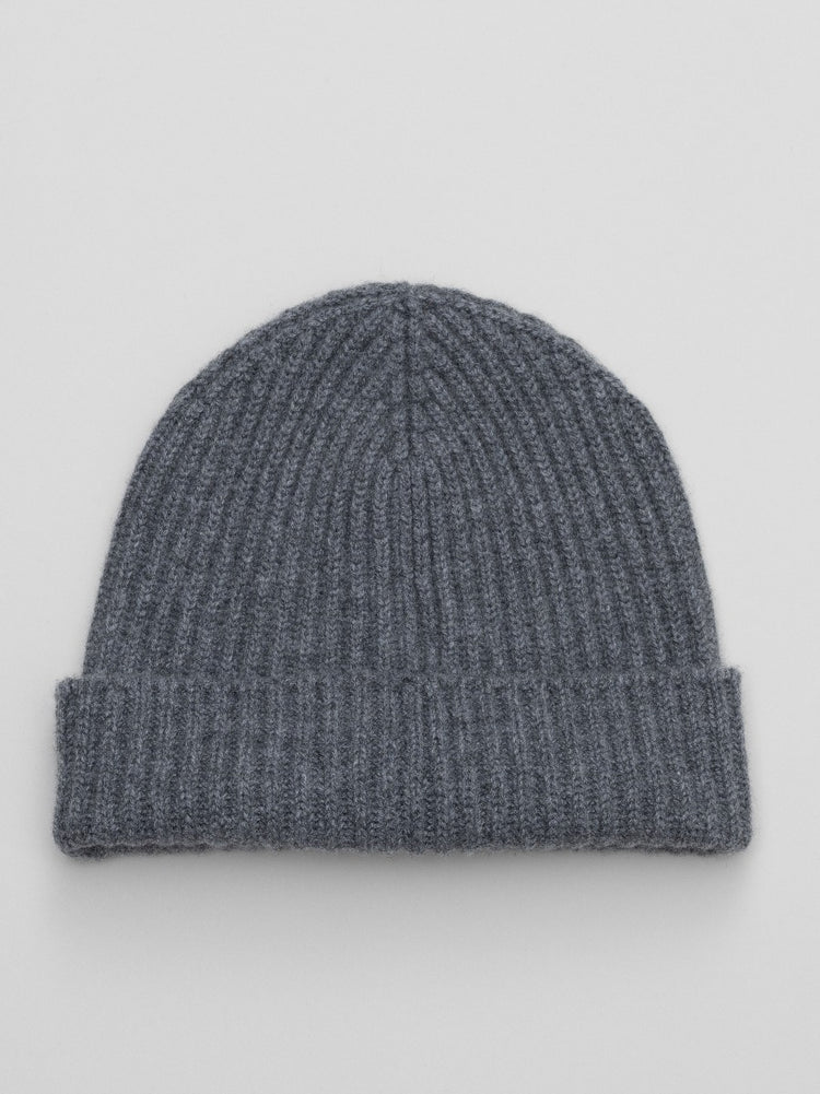 Mens Ash Grey Cashmere Alex Beanie Hat | Begg x Co 