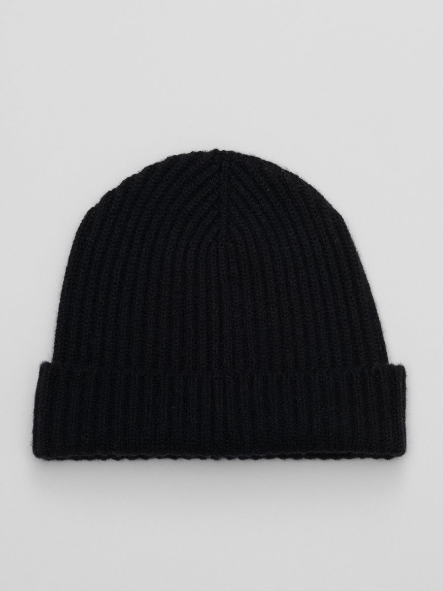 Mens Black Cashmere Alex Beanie Hat | Begg x Co 