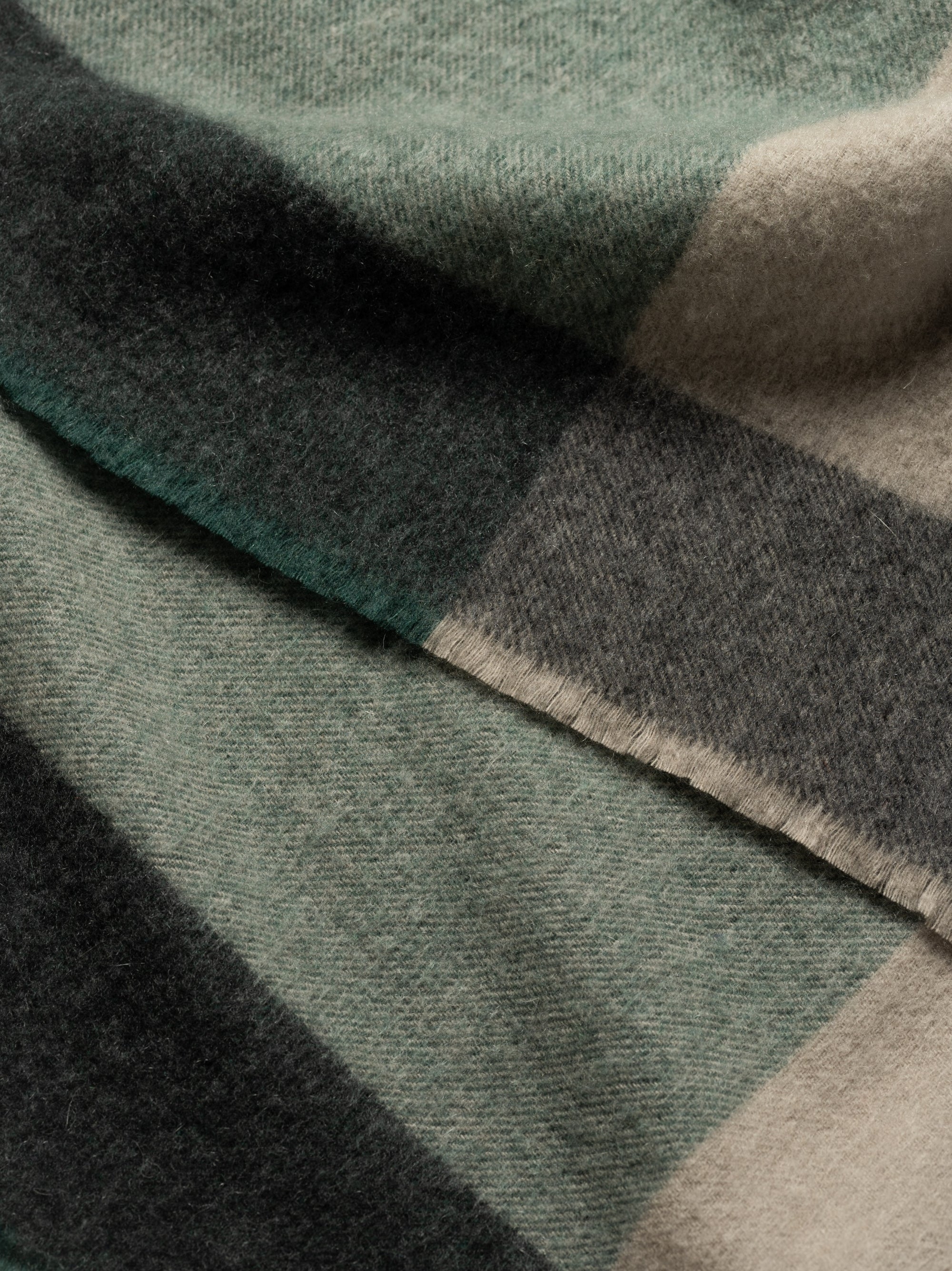 Alva Border Duo Cashmere Throw Spruce Sage - Begg x Co