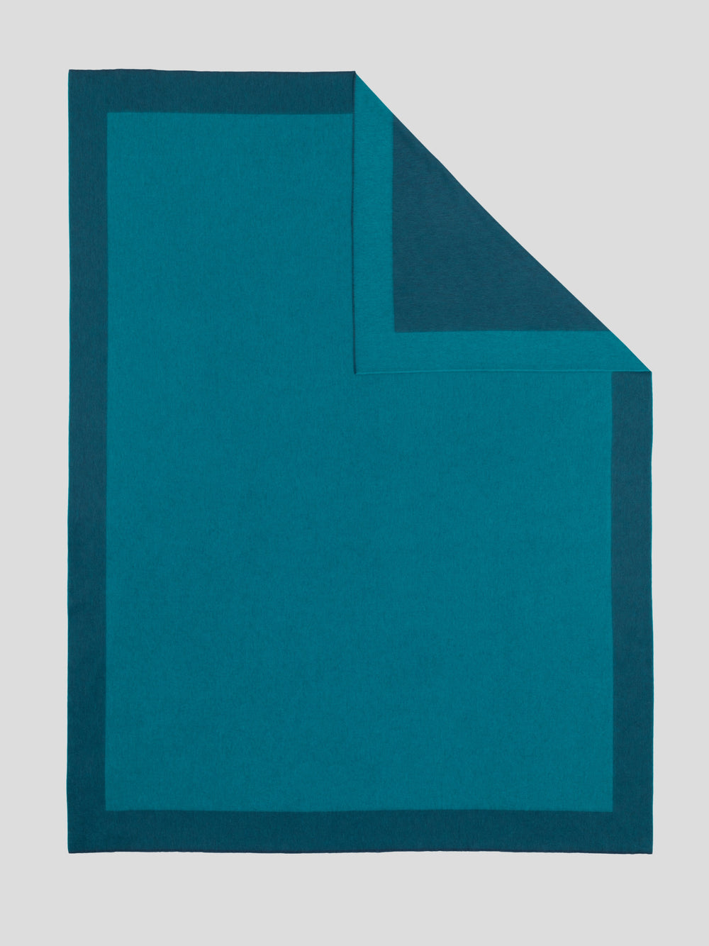 Arran Border Cashmere Blanket Slate Teal| Begg x Co