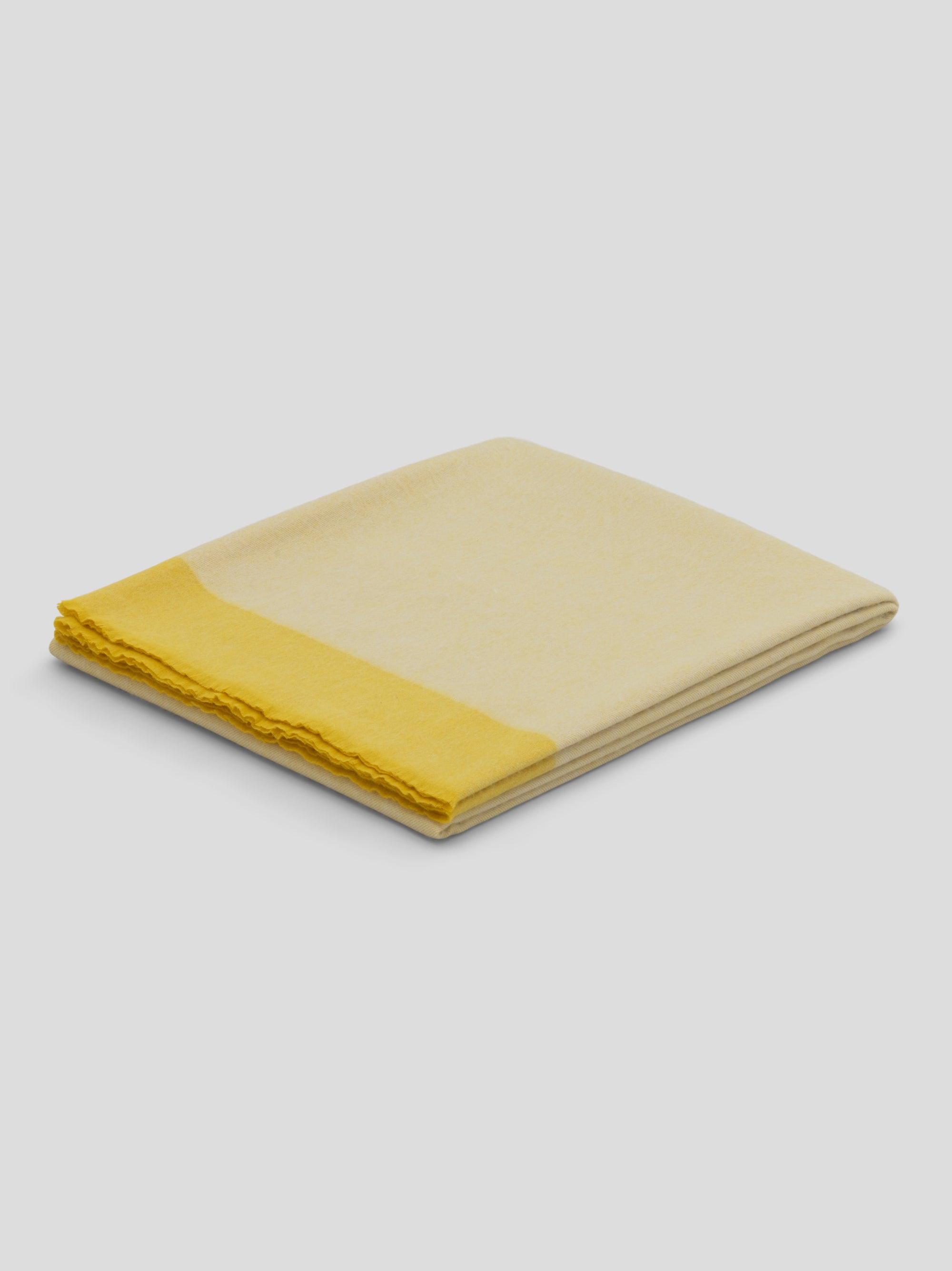 Arran Border Cashmere Blanket Yellow White | Begg x Co