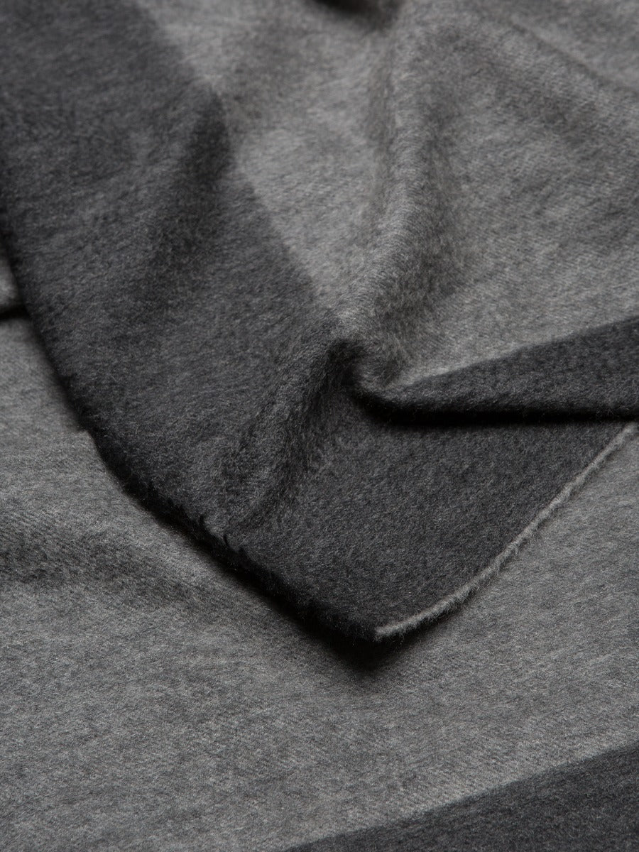 Arran Border Charcoal Grey Cashmere Blanket Detail | Begg x Co