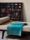 Arran Border Flannel Teal Cashmere Blanket | Begg x Co