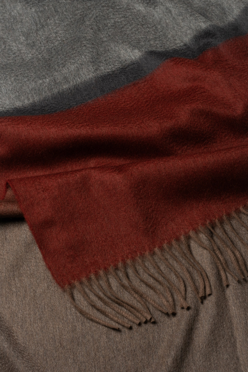 Arran Borderland Derby Brick Cashmere Throw | Begg x Co