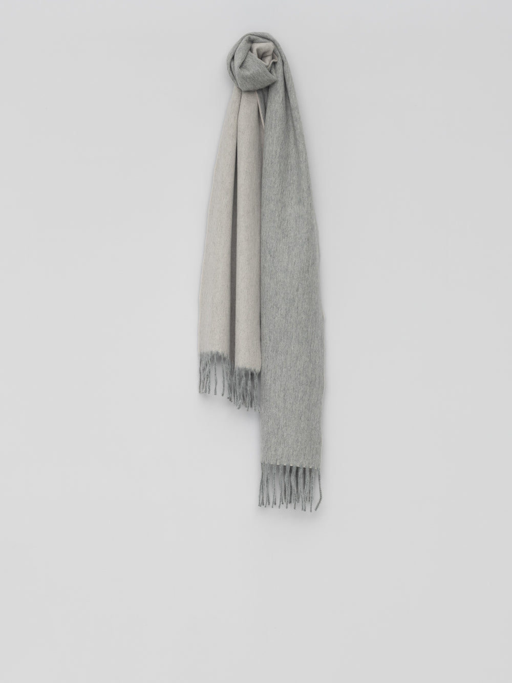 Arran Reversible Flannel Oyster Womens Cashmere Scarf | Begg x Co