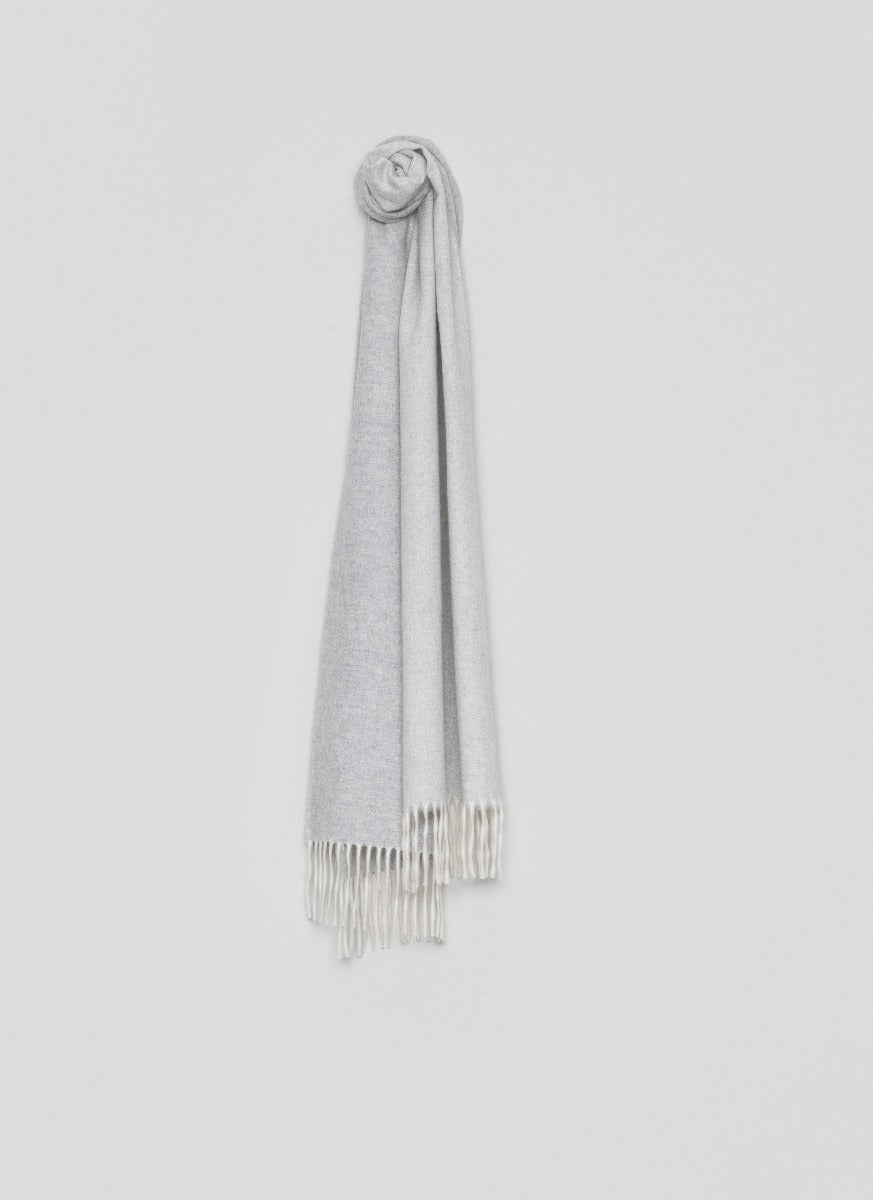 Arran Reversible Womens Cashmere Scarf White Silver | Begg x Co