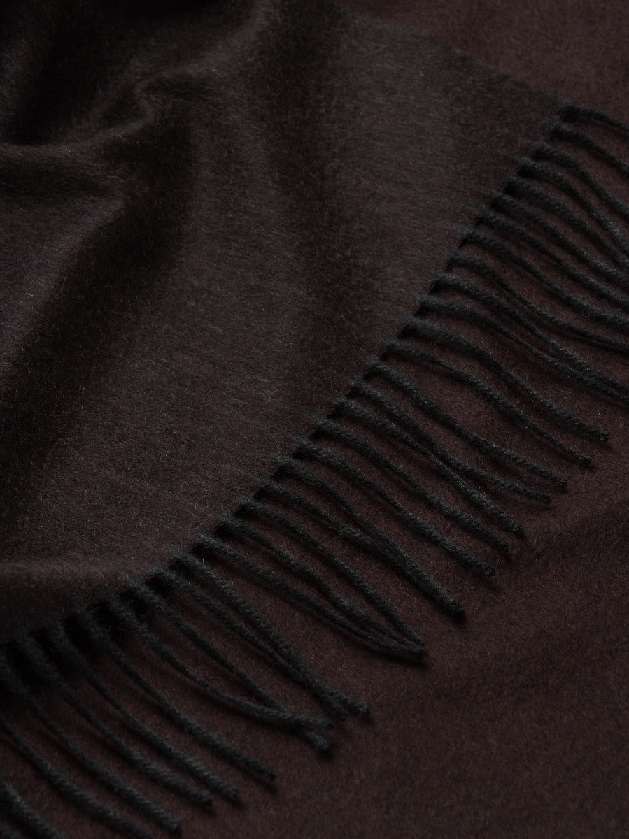 Mens Oversized Reversible Cashmere Scarf Charcoal Chocolate- Begg x Co