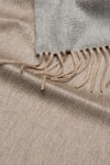 Arran Reversible Cashmere Throw Stone Flannel Detail | Begg x Co