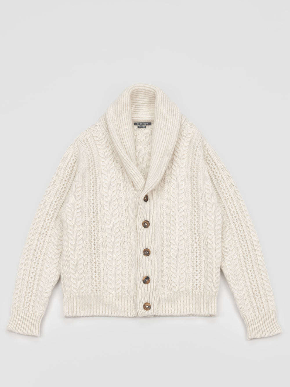 Men's Aspen Bare Undyed Cashmere Knitted Cardigan by Begg x Co