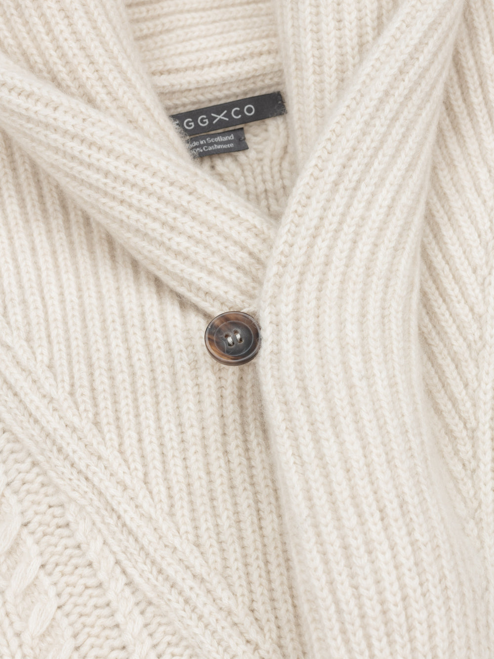 Men's Aspen Bare Undyed Cashmere Knitted Cardigan by Begg x Co