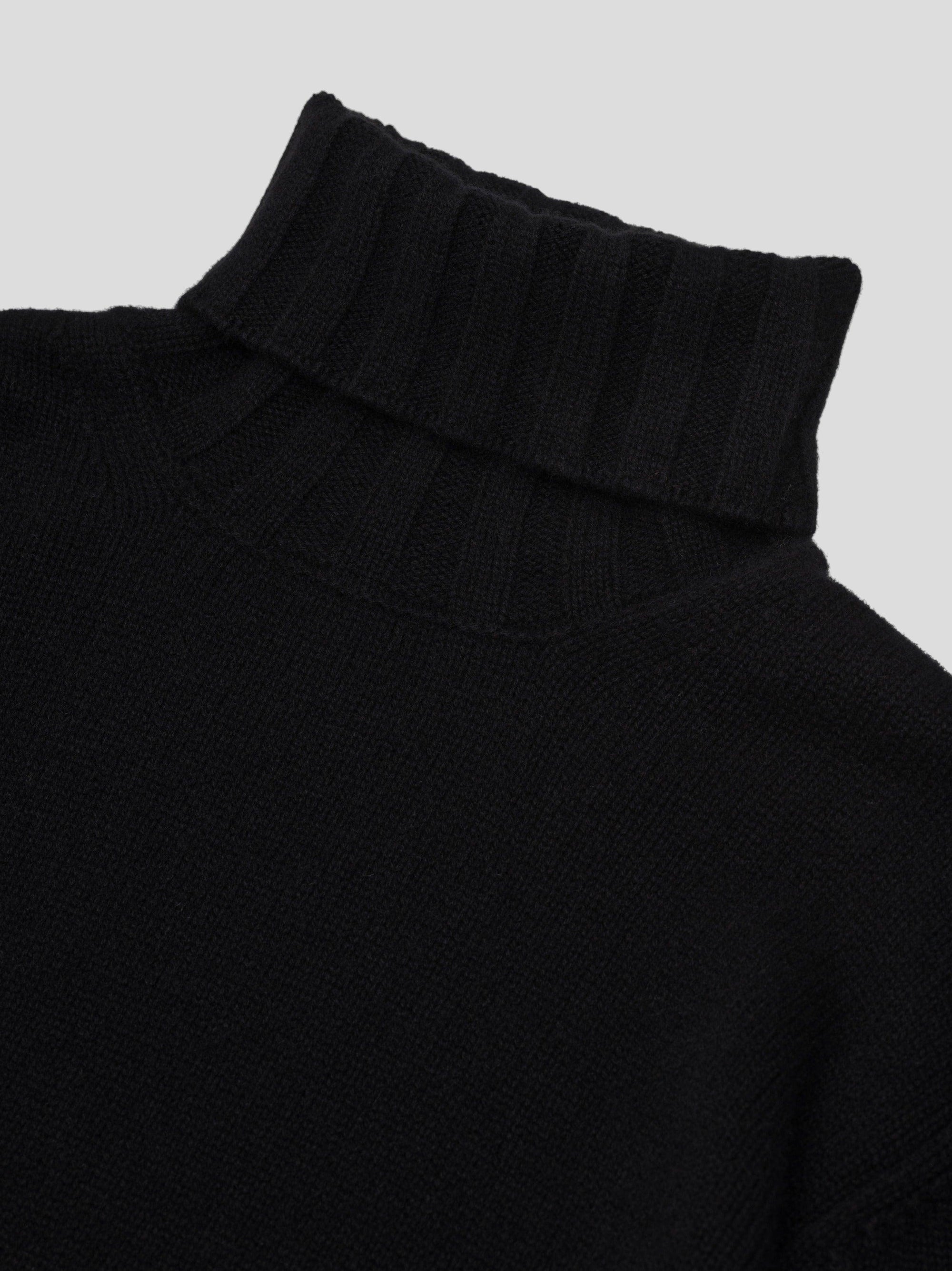 Women's Black Sophia Cashmere Roll Collar | Begg x Co