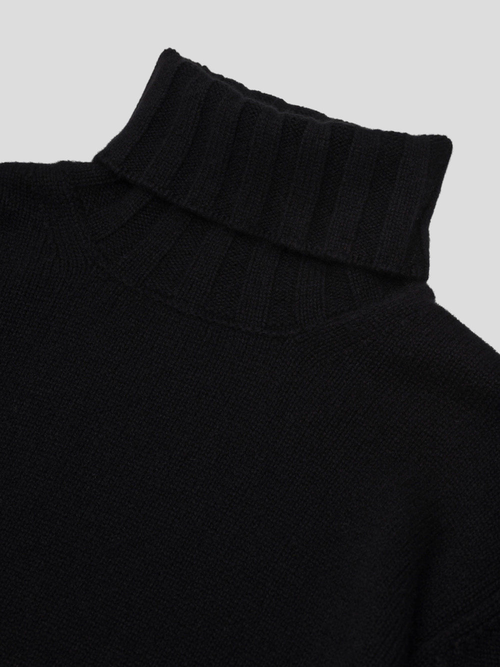 Mens Sloane Cashmere Roll Neck Sweater Black| Begg x Co