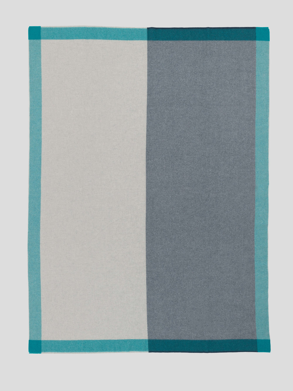 Alva Border Duo Cashmere Throw Argent Teal | Begg x Co