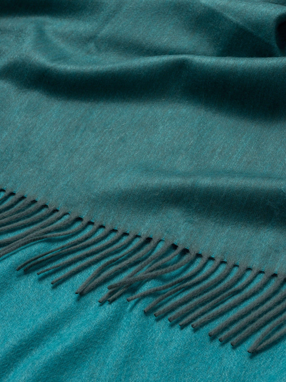 Arran Reversible Cashmere Throw Spruce Teal| Begg x Co | Begg x Co