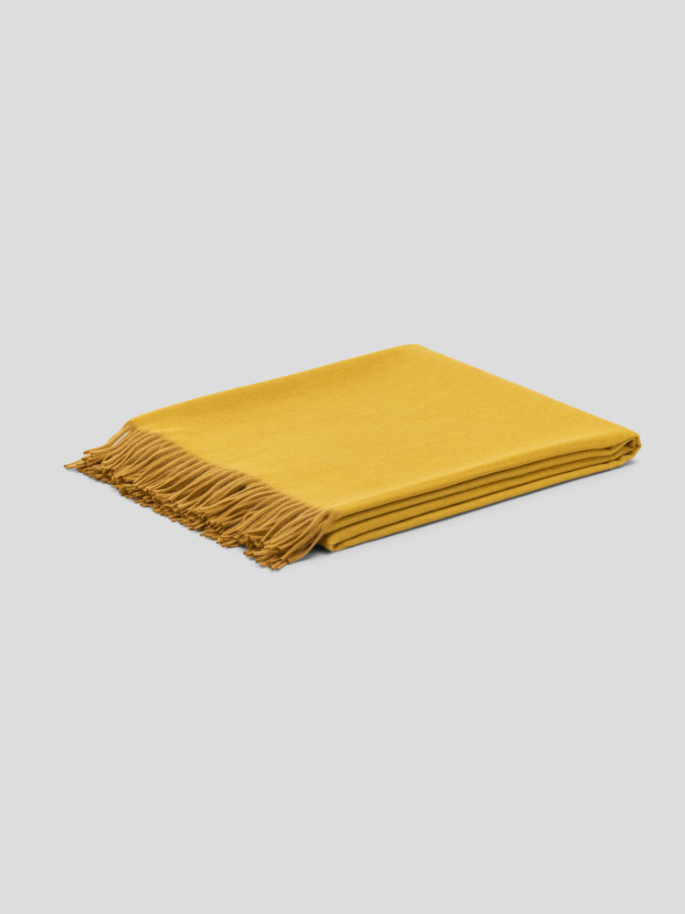 Arran Solid Cashmere Throw Golden Honey | Begg x Co