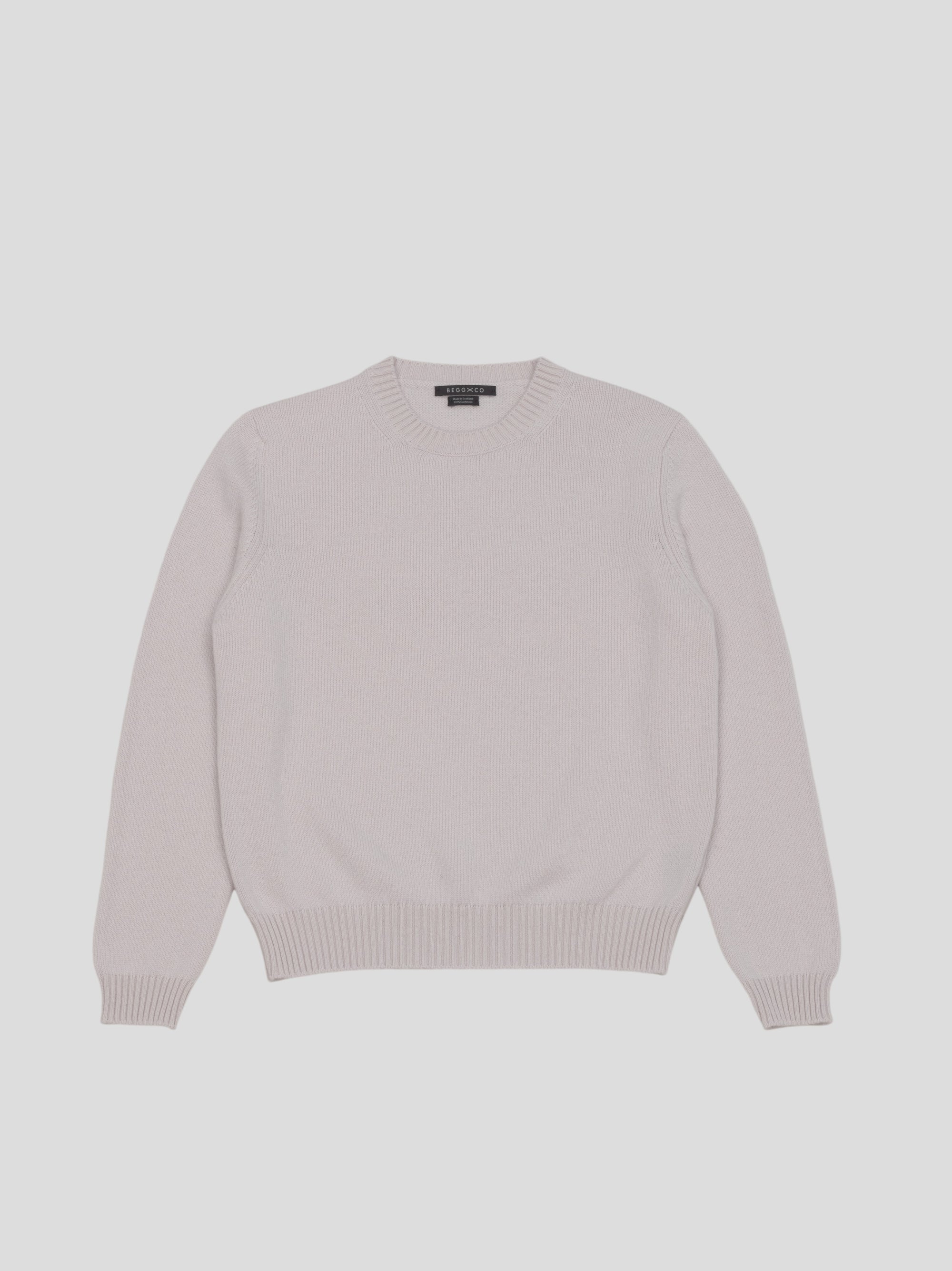 Womens Hepburn Cashmere Knitted Crew in Glacier | Begg x Co