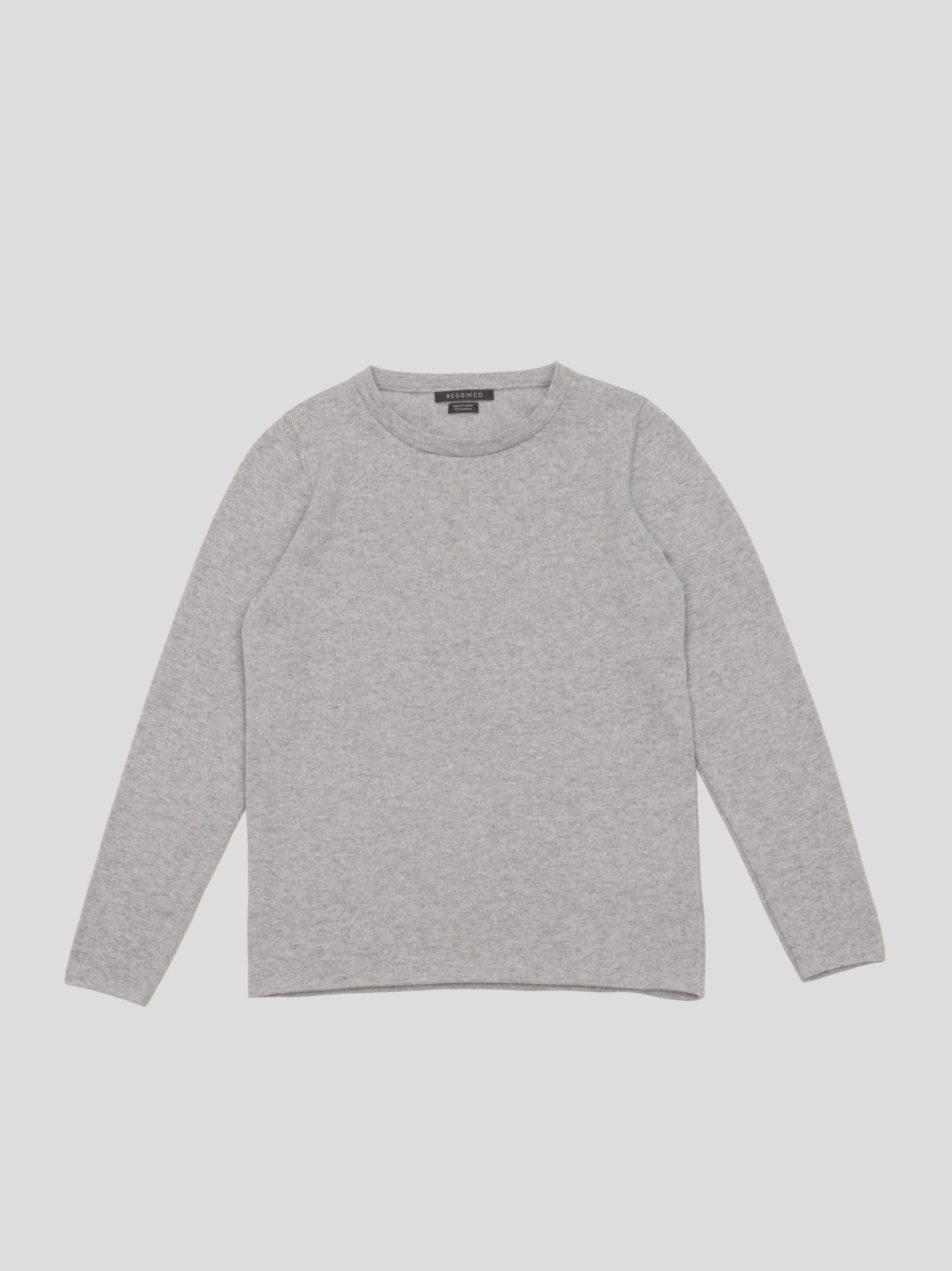 Womens Luxe Cashmere Knitted T-Shirt Feather Grey | Begg x Co