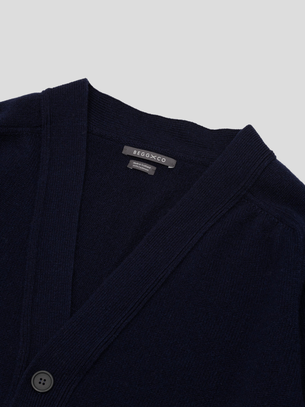 Mens Architect Knitted Cashmere Cardigan Navy | Begg x Co