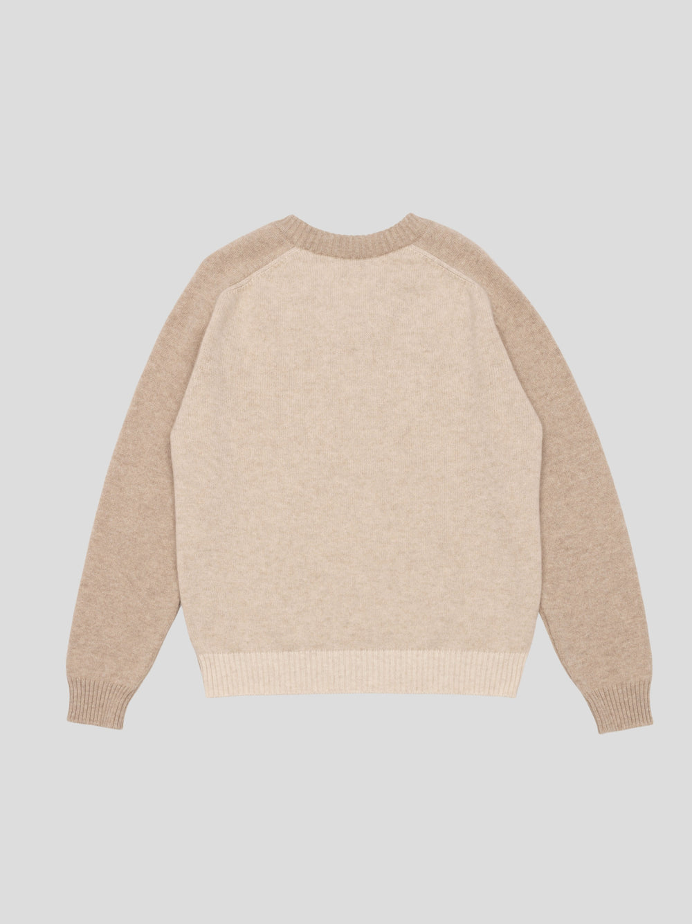 Mens Shadow Knitted Cashmere V-Neck Sweater Natural| Begg x Co