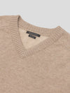 Mens Shadow Knitted Cashmere V-Neck Sweater Natural| Begg x Co