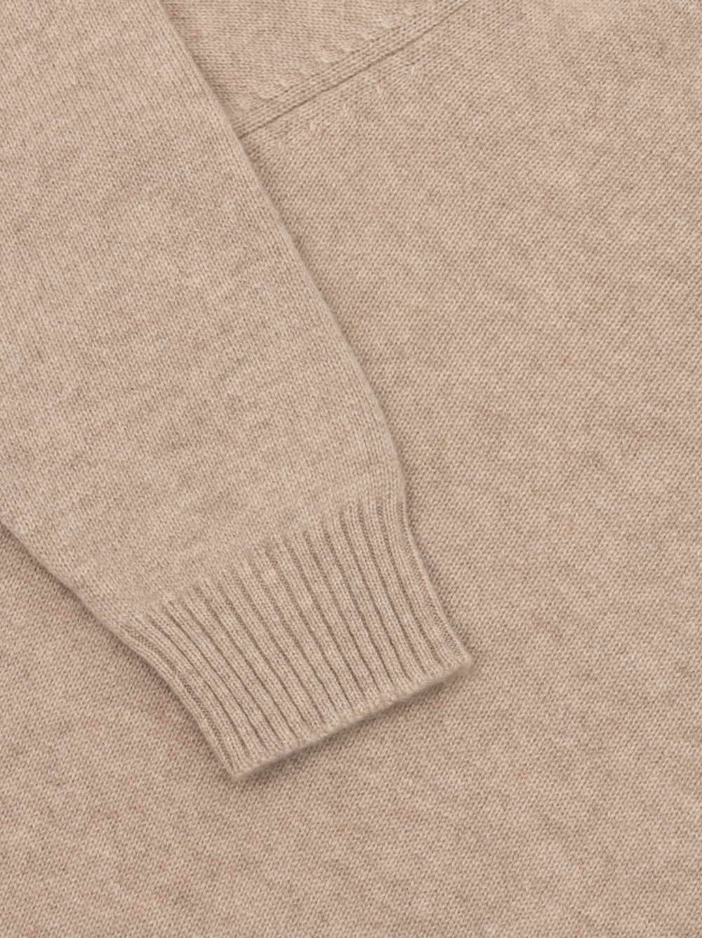 Mens Shadow Knitted Cashmere V-Neck Sweater Natural| Begg x Co