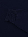 Mens Shadow Knitted Cashmere V-Neck Sweater Night Sky| Begg x Co