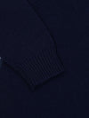 Mens Shadow Knitted Cashmere V-Neck Sweater Night Sky| Begg x Co