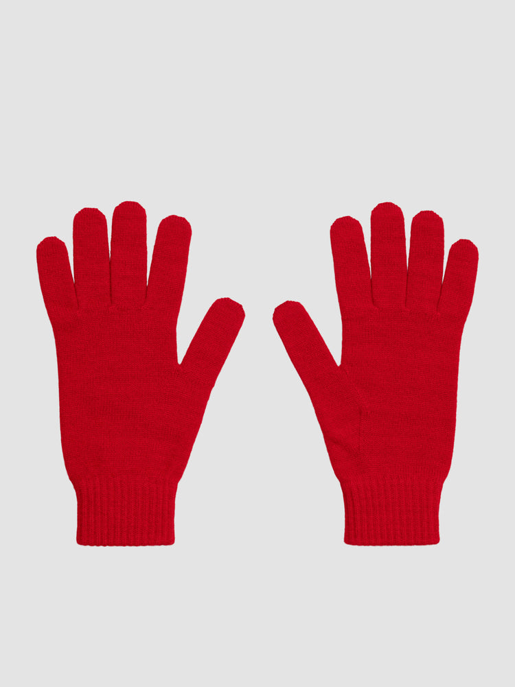 Women's Shaded Cashmere Knitted Gloves Red | Begg x Co