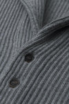 Luxury Cashmere Shawl Collar Cardigan in Grey detail