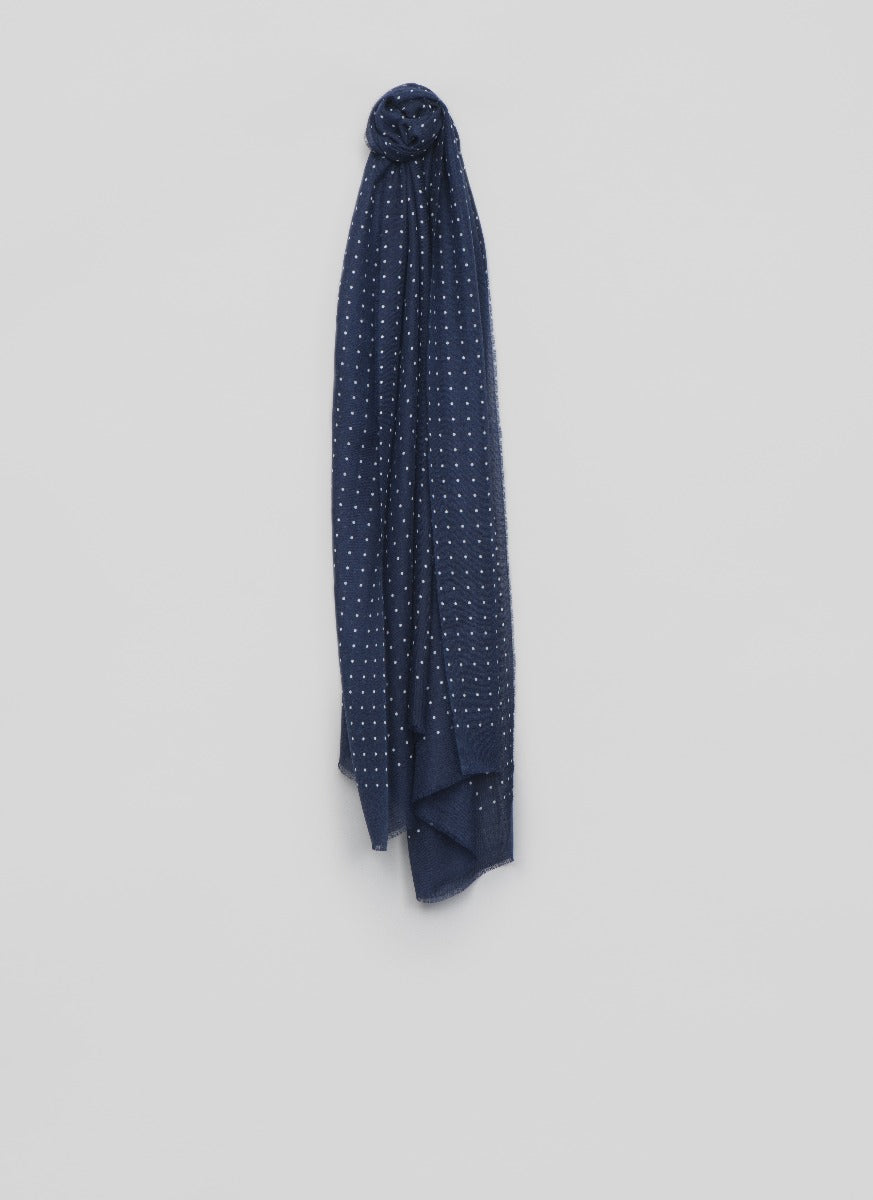 Wispy Hanover Mens Cashmere Scarf Navy White | Begg x Co