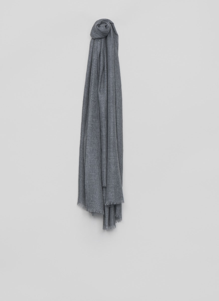 Wispy Plain Mens Cashmere Scarf Granite | Begg x Co