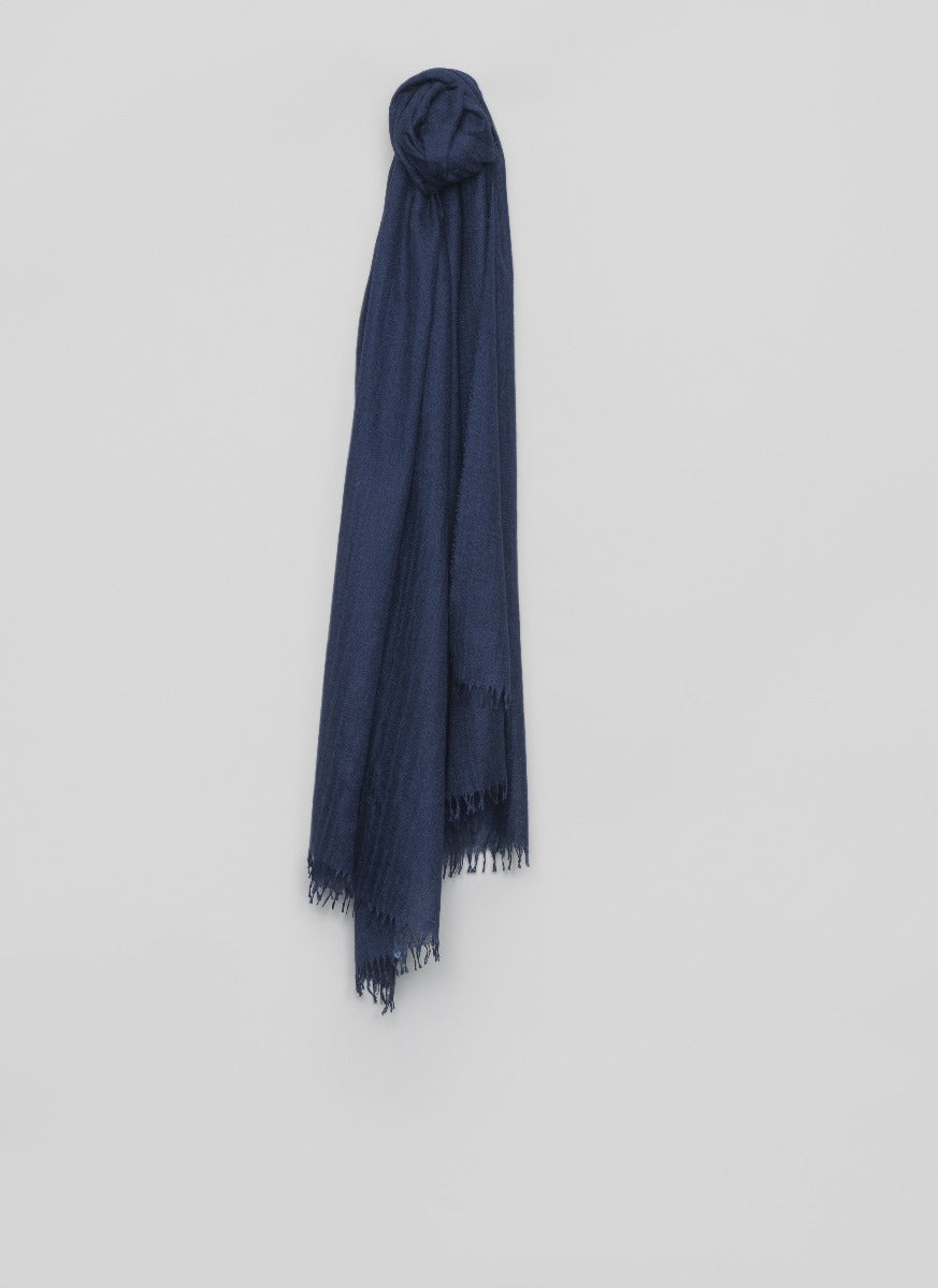 Staffa Womens Cashmere Silk Scarf Navy | Begg x Co