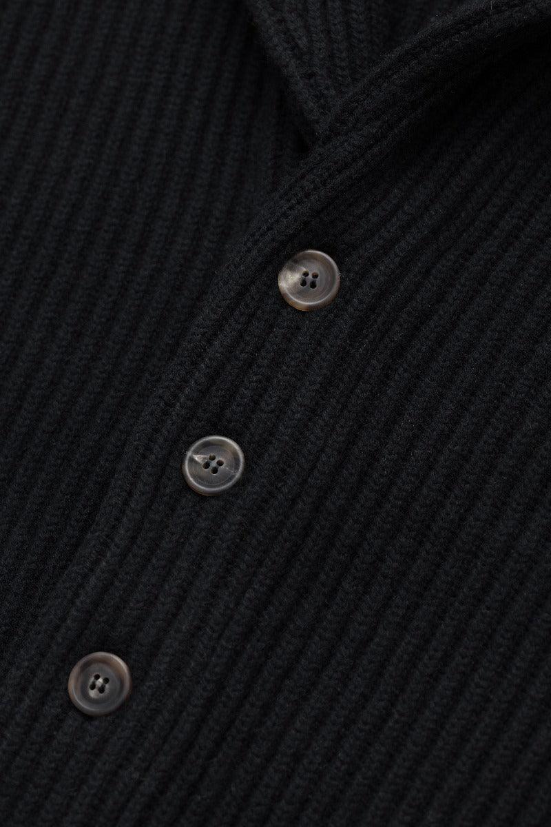 Luxury Cashmere Shawl Collar Cardigan in Black | Begg x Co