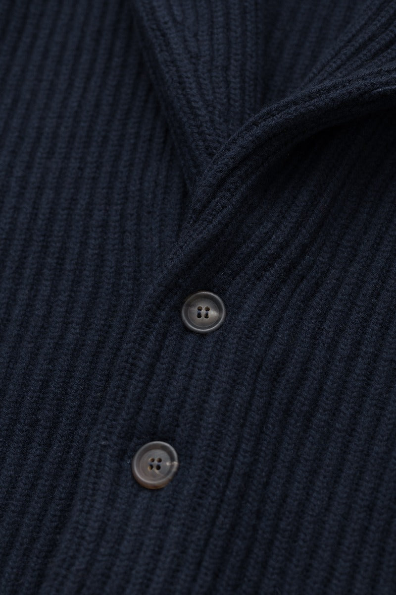 Mens Navy Yacht Cashmere Knitted Cardigan | Begg x Co