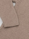 Mens Luxury Knitted Brown Undyed Shawl Collar Cardigan | Begg x Co