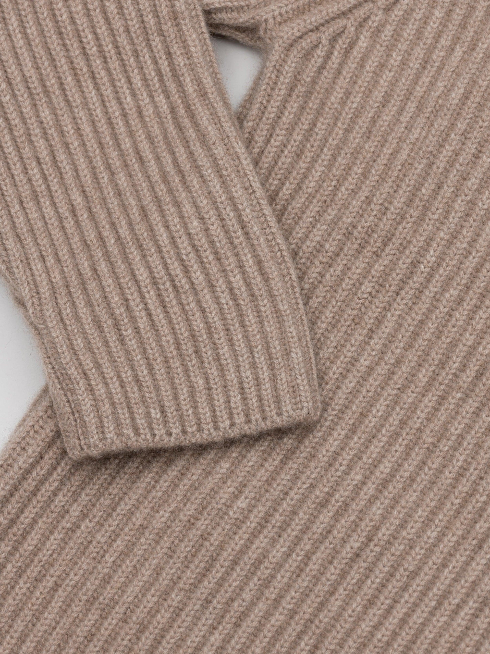 Mens Luxury Knitted Brown Undyed Shawl Collar Cardigan | Begg x Co