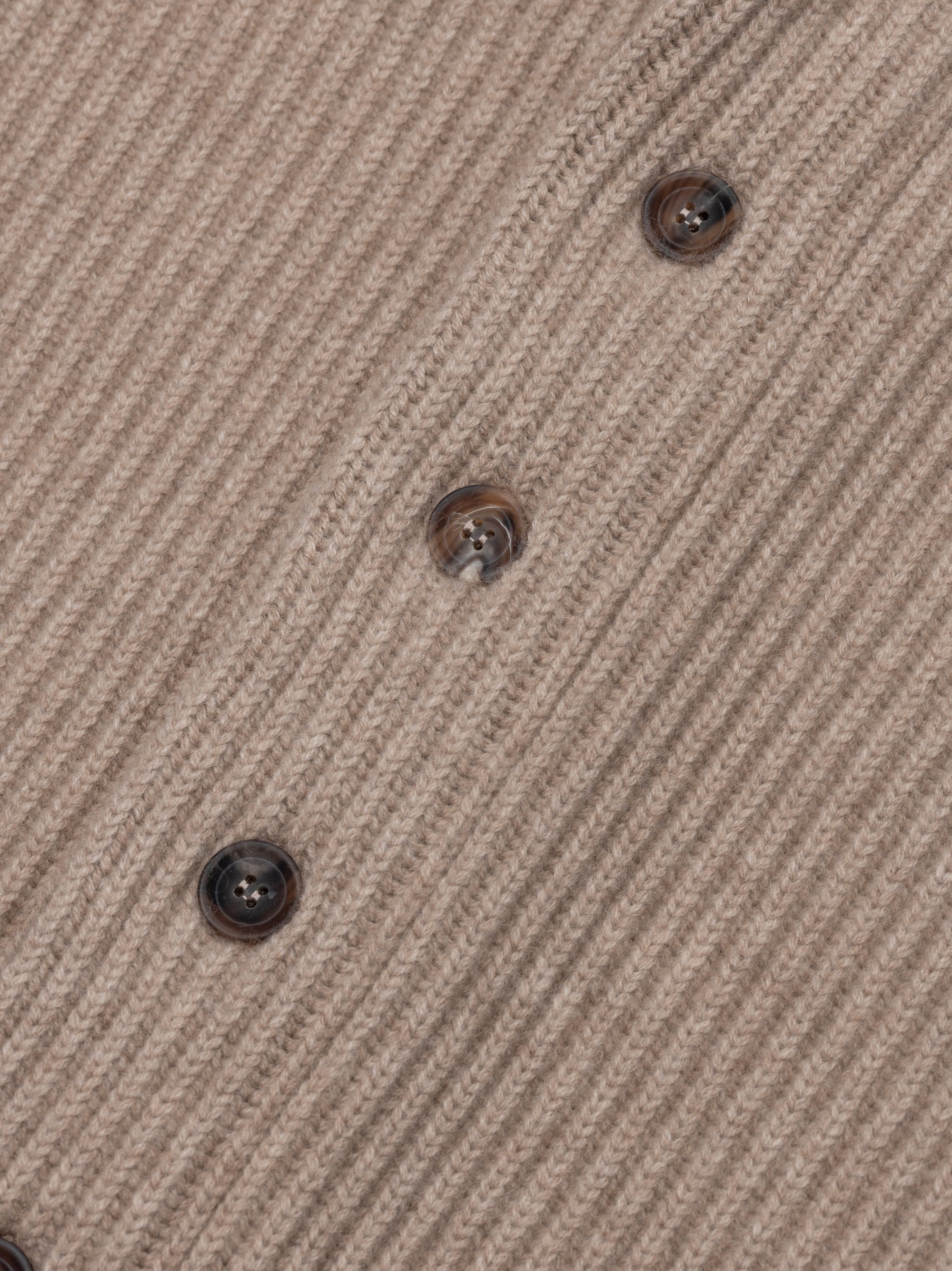 Mens Luxury Knitted Brown Undyed Shawl Collar Cardigan | Begg x Co