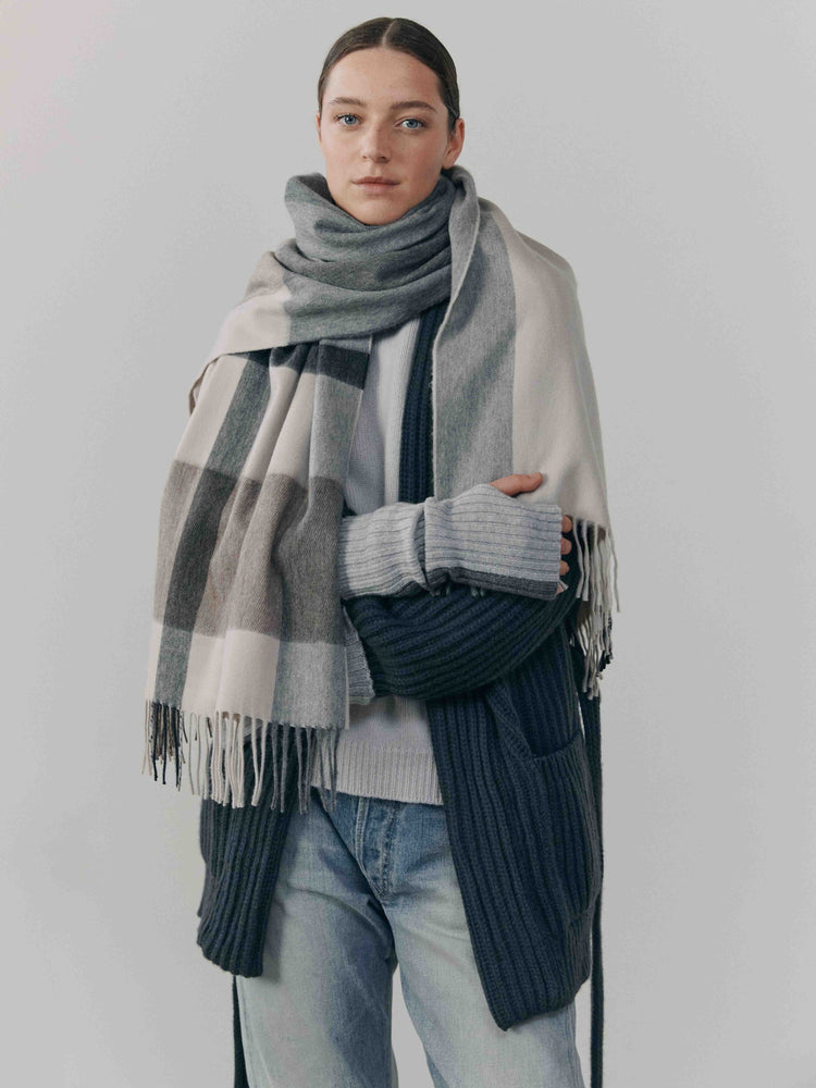 Women's Arran Boone Cashmere Stole Natural | Begg x Co