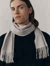 Arran Plain Mens Cashmere Scarf in Oyster | Begg x Co