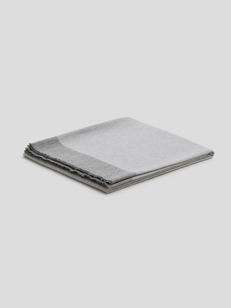 Arran Border Flannel White Cashmere Blanket - Begg x Co