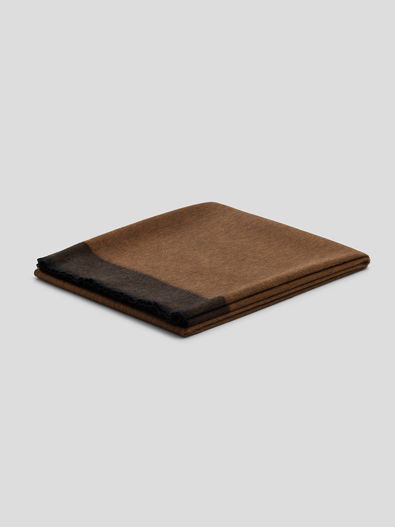 Arran Border Vicuna Brown Cashmere Blanket - Begg x Co