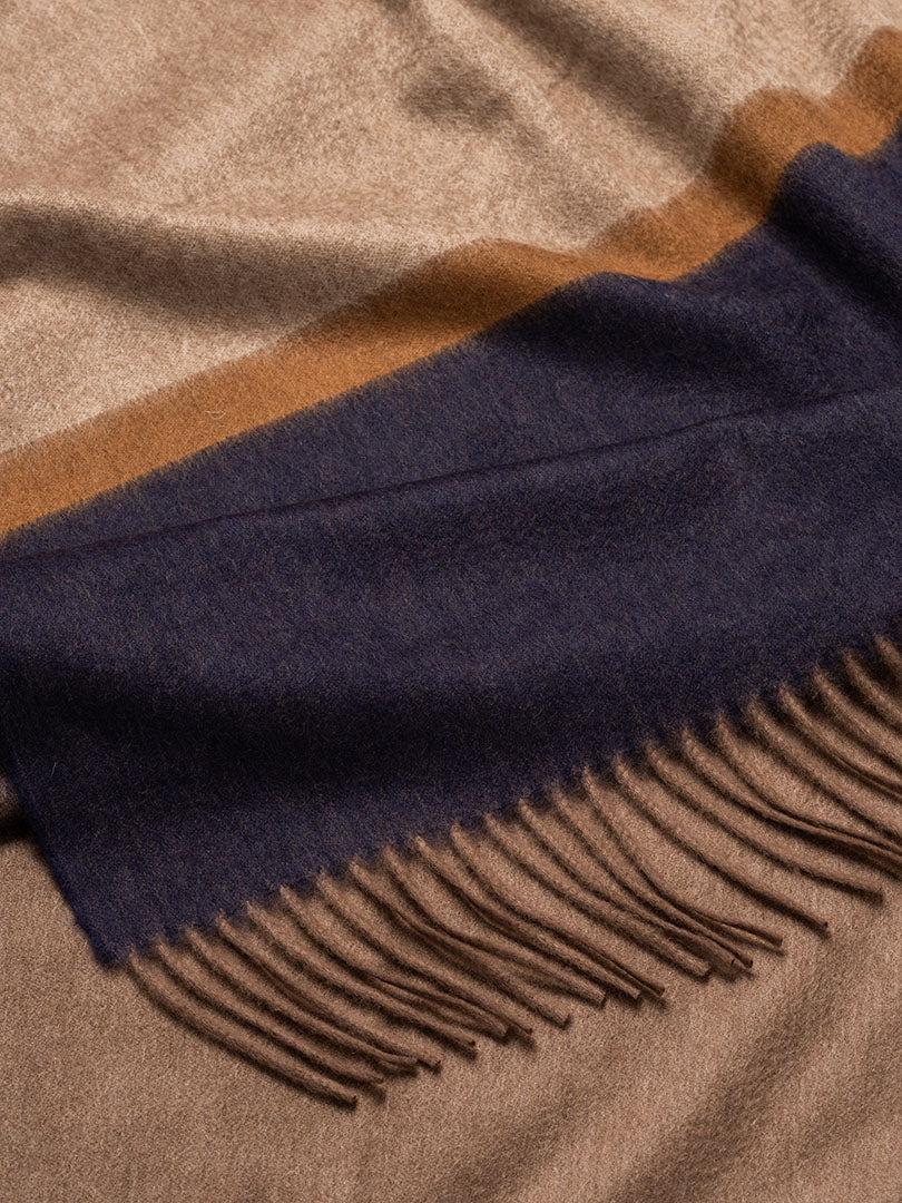 Arran Borderland Dark Natural Navy Cashmere Throw | Begg x Co