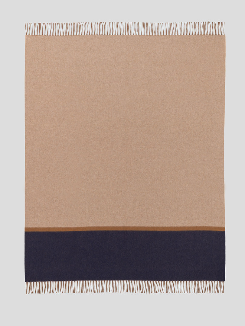 Arran Borderland Dark Natural Navy Cashmere Throw | Begg x Co