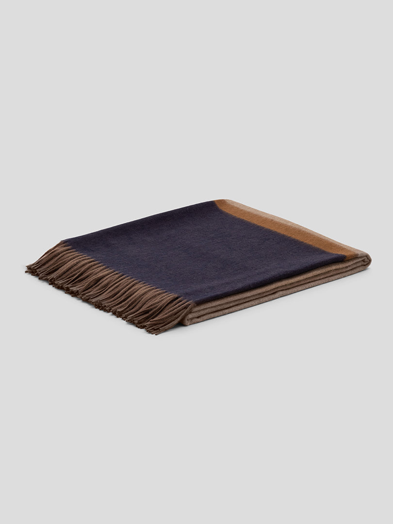 Arran Borderland Dark Natural Navy Cashmere Throw | Begg x Co