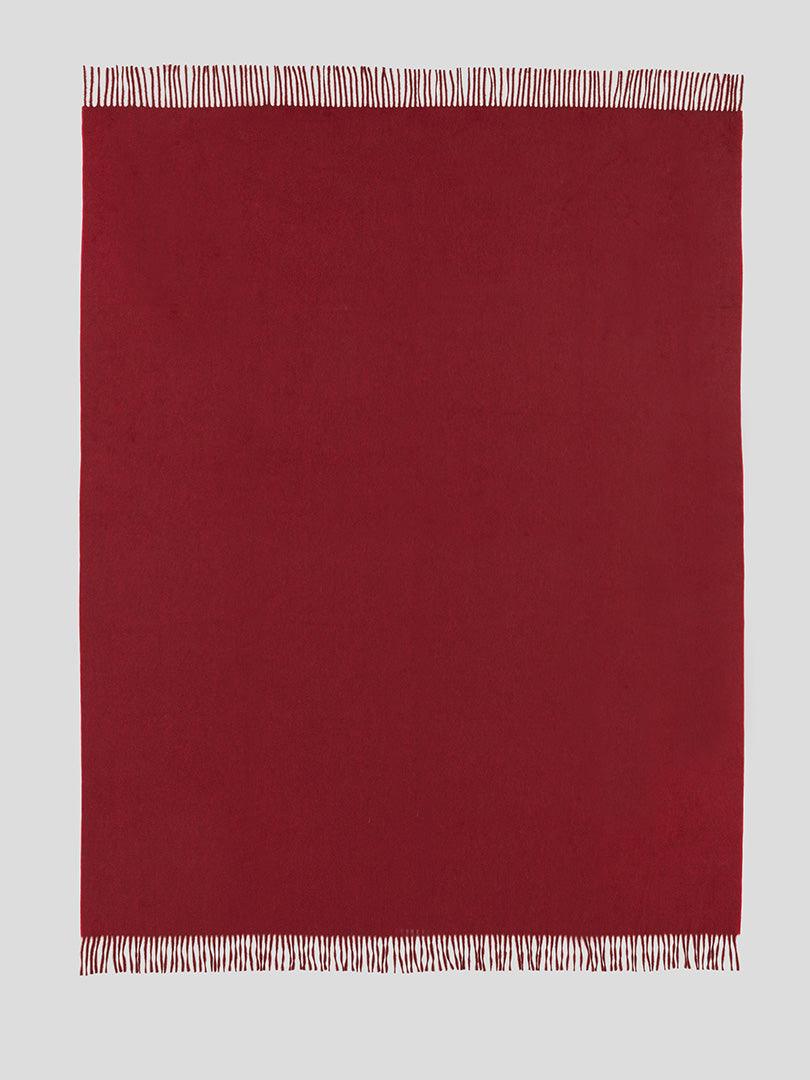 Arran Reversible Cashmere Throw Burgundy Red - Begg x Co